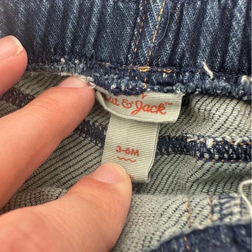 Lot of 2 Cat & Jack Dark Blue Denim Jogger Pants 3-6Month baby infant jeans